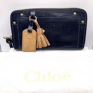 #6913　Chloe　クロエ　ラウンドファスナー　サイフ　エデン　黒　現状品