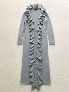 RALPH LAUREN size2 最高級 カシミヤ100% ロングニットカーディガン みずいろ カシミア cashmere コート ラルフロレーン ブラックレーベル