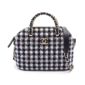 シャネル スモールショッピングバッグ ブランドオフ CHANEL ファブリック ショルダーバッグ キャンバス 中古 レ