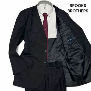 美麗品◎XLサイズ位!!ブルックスブラザーズ【紳士の佇まい】BROOKS BROTHERS セットアップ スーツ ウール100% ダークネイビー 秋冬◎メンズ