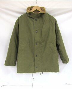 イタリア軍 ヴィンテージ Vintage デッキジャケット ミリタリー カーキ 42 ライナー フード 中古品 ◆100750