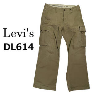 Levis リーバイス DL614 W34 (約90cm) フラップポケット カーキ ミリタリー パラシュート カーゴ パンツ デニム パンツ