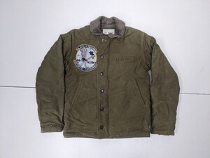 12．バズリクソンズ ルーニーテューンズ CONMATIC ZIP ステンシル 裏起毛 USNAVY型 N-1 デッキ ジャケット BUZZ RICKSON