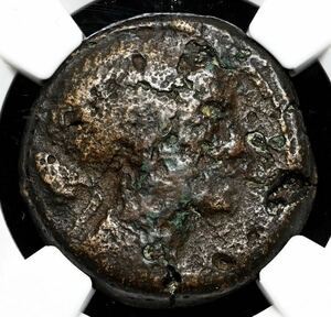 女王クレオパトラ7世　80ドラクマエ銅貨 BC51-30年　NGC VF 2/5 2/5 古代ローマ　古代コイン　古銭　古代エジプト　プトレマイオス朝