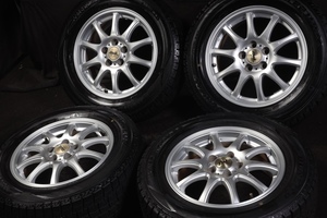 ★バリ山 195/65R15 国産DUNLOP スタッドレス PCD100 プリウスウィッシュWILLアリオンカルディナカローラスポーツツーリングプレミオ