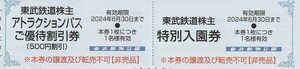 おまけ付（東武博物館）★東武鉄道株主★東武動物公園★特別入園券＋ライドパスご優待割引券★即決