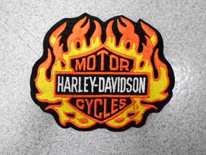 未使用　長期保管品　ハーレーダビッドソン　ワッペン　アイロン接着OK　1枚　HARLEY-DAVIDSON　炎　フレイム