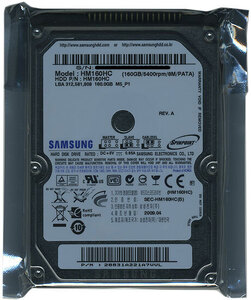 Samsung製 ノート用HDD 2.5inch HM160HC 160GB 9.5mm [管理:2034606]