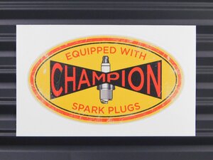 ◆送料\110◆【CHAMPION SPARK PLUGS・チャンピオン】※《ガレージステッカー・オーバル型》　アメリカン雑貨　モーター レーシング