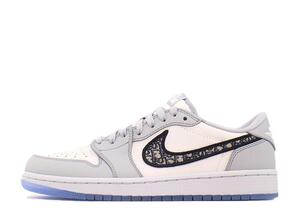 Dior Nike Air Jordan 1 Low OG "Wolf Grey/Black-Sail-White" 25.5cm CN8608-002