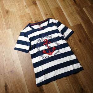 トミーヒルフィガー TOMMY HILFIGER ボーダーtシャツ Sサイズ 24-0303fu04【4点同梱で送料無料】