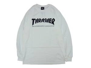 即決☆USA企画 THRASHER スラッシャー 定番MAG LOGO L/S T-SHIRTS マグロゴ ロンT 白 M.antihero tnt アンタイヒーロー コンソリ