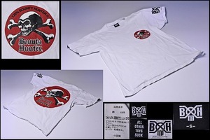 バウンティーハンター ★ スカル バックプリント Tシャツ ★ Sサイズ ★ 白 ★ 中古 ★ 120% BOUNTY HUNTER DARKSIDE JUSTICE ★