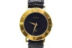 グッチ ラウンド ゴールド ブラック文字盤 906-360 レディース 腕時計 GUCCI