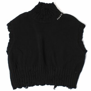 MARNI VEST クロップドベスト 定価99,000円 size42 ブラック コットン クロップドベスト DVMD0140A0 マルニ