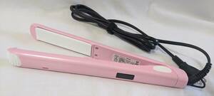 【1円出品】HIKEDA ストレートアイロン HD-008 ピンク 液晶スクリーン 多段階温度調節 48W ヘアクリップ 取扱説明書付き 