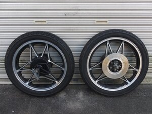 CB450N 純正 当時物 シックススターホイール 前後セット アクスル類付き PC14 HONDA 絶版旧車 検/CB250N CB400N ホークⅢ CB250T CB400T