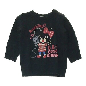 【00083】 DOUBLE_B ダブルビー 長袖 厚手Tシャツ 80 黒 ブラック カジュアル キッズ 子供用 おしゃれ AW 秋冬