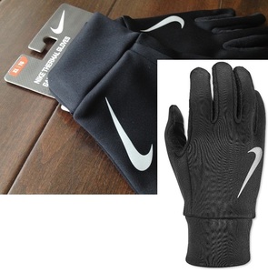 【既決USA】NIKE ・ナイキ@完売【NIKE】ロゴ入断熱Thermal 生地グローブ【NIKE Unisex Thermal Gloves】黒xGrey★ユニセックス男女兼用@@XL