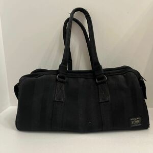 PORTER ポーター 約13×35×15 吉田カバン コットンキャンバス ミニドラムバッグ/ハンドバッグ/ミニバッグ/鞄/黒 ブラック/日本製