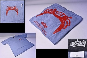 ヤンガオ YANGGAO ★ クラブ ポケットTee ★ バックプリント 半袖 Tシャツ ★ Mサイズ 厚手 水色 ★ CRAB カニ ★ 名古屋 タイカレー屋