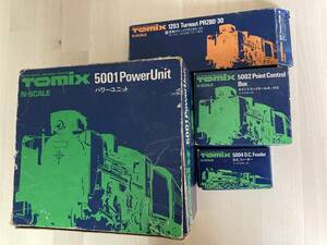TOMIX 5001 パワーユニット　5002 ポイントコントロールボックス　5004 D.C.フィーダー　1203 電動ポイントPR280・30 旧品　セット