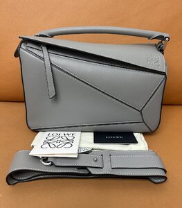 LOEWE ロエベ 斜めがけショルダーバッグ 2WAYハンドバッグ/ブラック/ミニバッグ/レザー/トートパッグ puzzle 29cm 本革