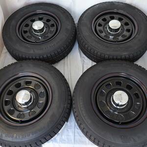 デイトナ 15-6.0J＋45 6-139.7 ブラック スタッドレス付4本セット 195/80R15 107/105 2024年製 KUMHO CW61 キャラバンE26 (W2120＋S1)