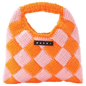 マルニ ハンドバッグ キッズ MARNI M00995 M00RP 0MC09 マルニキッズ 【大人もOK】ダイアモンドクロシェ かぎ針編み オレンジ/ピンク