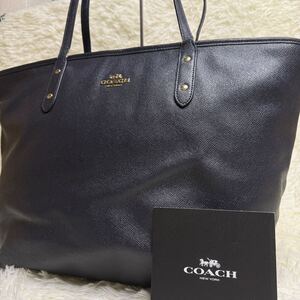 1円【入手困難】10万円 コーチ COACH トートバッグ ビジネスバッグ ブリーフケース A4 2way レザー ネイビー紺色メンズ レディース 大容量