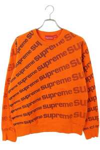 シュプリーム SUPREME 20SS Radial Crewneck サイズ:S ロゴ総柄スウェット 中古 SB01