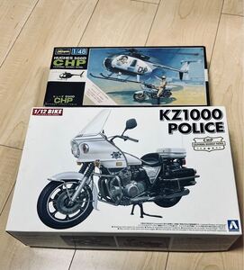 kawasaki Z1000 ポリス＆CHiP ヒューズ500D ヘリコプターセット プラモデル