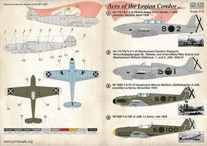 プリントスケール 72-260 1/72 コンドル軍団のエース He-51 Part 2