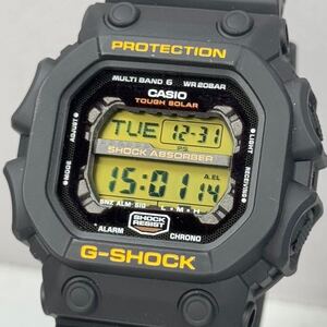 極美品 G-SHOCK GXW-56-1BJF タフソーラー 電波受信 電波ソーラー マルチバンド6 ブラック ゴールド液晶 スクウェア ビッグケース