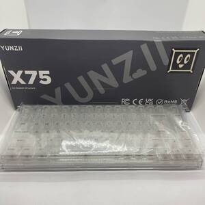 【1円オークション】YUNZII X75 PRO 82キーワイヤレス 英語配列 メカニカルゲーミングキーボード 透明キーキャップ Windows/Mac用 BRH0161