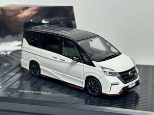 日産特注 1/43 日産 セレナ ニスモ ブリリアントホワイトパール/ ダイヤモンドブラック ミニカー NISMO