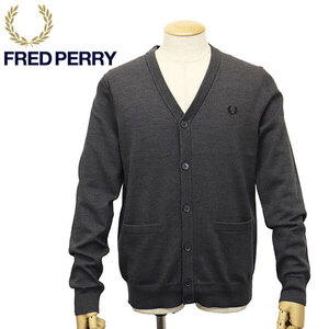 FRED PERRY (フレッドペリー) K9551 Classic Cardigan クラシックカーディガン R85 DARK GREY MARL FP514 S