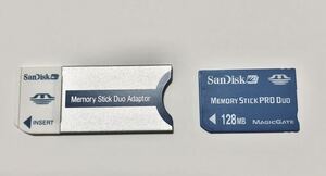 サンディスク SanDisk メモリースティック Duo 128MB MAGICGATE MEMORY STICK アダプター付き ★中古品★