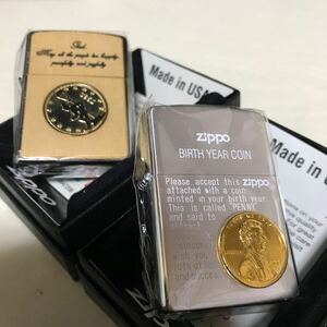 ZIPPO ジッポ drinker 木目調 コイン貼り 2個セット 未使用