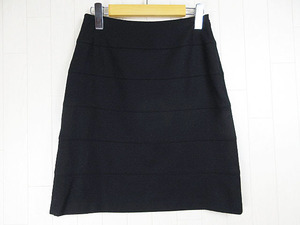 エムプルミエ M-premier スカート ひざ丈 ウール 黒 ブラック 36