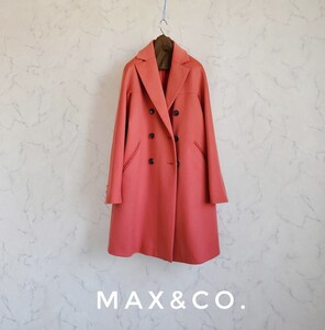 新品未使用 超高級 希少 Maxmara 豪華モダンチェスターコート めちゃ可愛ピンク系カラー max&co. マックスマーラ マックスアンドコー 