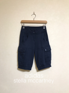 【良品】 adidas stellamccartney アディダス ステラマッカートニー レディース スウェット ハーフパンツ フィットネス ネイビー サイズXS