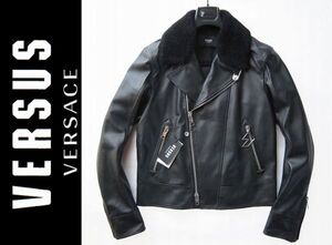 ◆VERSUS VERSACE ◆艶リッチ◎ラムレザーライダースジャケット50 新品◆本物