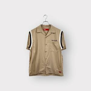 人気 Dickies ディッキーズ 半袖シャツ 無地 ベージュ系 ロゴプリント メンズ サイズ M ネ 衣B