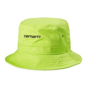 SALE! 新品! メール便可! carhartt (カーハート) スクリプト バケット ハット (S/M) LIME BLACK | ユニセックス ライム 男女兼用 セール