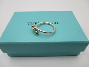 11.5号【美品】ティファニー　TIFFANY　ラブノット　コンビリング　指輪　シルバー925/750　イエローゴールド