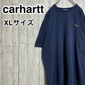 ☆送料無料☆ carhartt カーハート 半袖Tシャツ XLサイズ ネイビー ダックロゴ アヒル ビッグサイズ