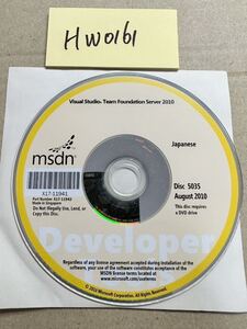 HW0161/中古品/msdn Visual Studio Team Foundation Server 2010 日本語　ディスクのみ