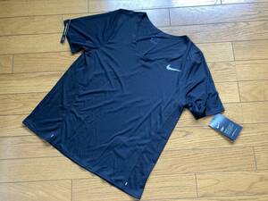 ♪新品タグ付 NIKEナイキ ベーシック半袖Tトップ 定価5,500円 黒 XL ランニング ダンス Tシャツ