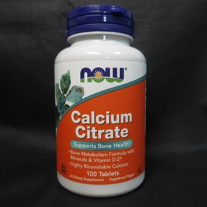 送料無料■新品■ナウフーズ クエン酸カルシウム 300mg 100粒タブレット NOW Calcium Citrate ビタミンD2 亜鉛 マグネシウム 銅 マンガン 